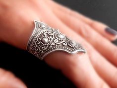 ornated-ring Queens Crown, Queen Crown, Crown Ring, Plated Ring, Polynesian Tattoo, One Size Fits All, Cuff Bracelets, Silver Plated, Crown