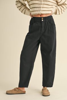 Cotton Barrel Pants Pants Not Jeans, Effortless Pants, Barrel Pants, Teacher Clothes, Womens Pants, Crop Top Blouse, Denim Flares, Active Wear Tops, Granola