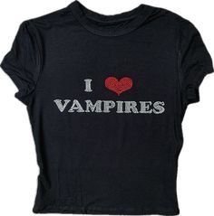 The Vampire Diaries T Shirt, I Heart Shirts, I Heart Vampires, Supernatural Vampire, Heart Tee Shirt, Emo Girl, Heart Tee, Heart Graphic, Y2k Summer