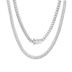 PRICES MAY VARY. REAL 14K GOLD: This brand new necklace is Solid 14K White Gold, it is NOT Plated, NOT Filled, NOT Hollow; Professionally tested and STAMPED 14K for gold purity, therefore both highly durable and hypoallergenic CHAIN SPECS: Width: 4mm | Length: 22inches | Approximate Weight: 28.4g | Solid Links | The chain fastens with a secure double safety box clasp that is easy to put on and take off MADE IN ITALY: This high quality chain will not tarnish, fade, or discolor as it is crafted wi Solid Necklace, Mens Jewelry Box, Safety Box, Miami Cuban Link Chain, Necklace Mens, Miami Cuban Link, Cuban Link Chain Necklaces, Miami Cuban, Box Clasp