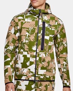 Find Nike Sportswear Tech Fleece Hoodie Jacket Camo Green Dm6456-072 Men's Medium on eBay in the category Clothing, Shoes & Accessories>Men>Men's Clothing>Activewear>Hoodies & Sweatshirts. Nike Techwear Hoodie For Fall, Nike Cotton Outerwear With Adjustable Hood, Nike Green Outerwear With Adjustable Hood, Nike Cotton Hooded Outerwear, Sporty Camouflage Hooded Outerwear, Green Hooded Nike Windbreaker, Sporty Camouflage Hoodie Outerwear, Urban Camouflage Hoodie Outerwear, Nike Green Hooded Track Jacket