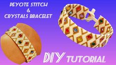 the diy bracelet is made with beaded fabric and beads, which are attached to a