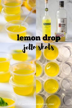 lemon drop jello shots in plastic cups