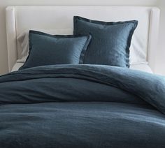 Denim, Belgian, Flax, Linen, Double, Flange, Duvet, Cover, King/Cal. Large Duvet Covers, Ruffle Duvet Cover, Duvet Cover Full, Duvet Cover King, Blue Duvet, Linen Duvet Covers, Linen Duvet, Queen Duvet, Bed Duvet Covers