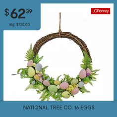 the national tree co easter wreath $ 6 99 reg $ 30 00 is on sale