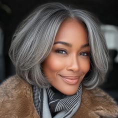 Achieve a timeless and elegant look with our Classic Women's Salt and Pepper Straight Bob Wig. Made with real human hair, this glueless lace wig offers a comfortable and natural fit. Perfect for moms looking for an effortless yet stylish hairstyle. Full Volume Hair, Gray Wigs, 4x4 Lace Closure Wig, Pepper Hair, Model Hair Color, Gray Shades, Mom Hairstyles, Classic Hairstyles, Straight Bob