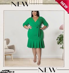 Plus Size Women Clothes Summer Solid Half Sleeve V-neck Mermaid Midi Dress Mermaid Midi Dress, Wholesale Vendors, Clothes Summer, Clothing Plus Size, Women Clothes, Half Sleeve, Plus Size Clothing, Women's Style, Half Sleeves