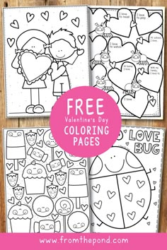 valentine's day coloring pages with free printables for kids to color on