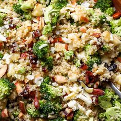 broccoli and other vegetables mixed together in a bowl