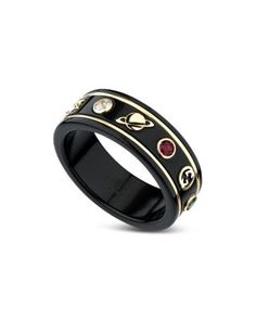 Gucci 18K Yellow Gold & Black Corundum Topaz Thin Icon Band | Bloomingdale's Black Band Ring, Gucci Ring, White Gold Diamond Bracelet, Gucci Rings, Expensive Jewelry Luxury, Bracelets Gold Diamond, Classy Jewelry, Expensive Jewelry, Women's Jewelry And Accessories