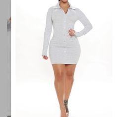 New With Tags. Both Dresses Are A Large Gray Casual Mini Dress, Gray Mini Dress For Fall, Casual Gray Mini Dress For Day Out, Gray Knee-length Casual Mini Dress, Casual Gray Knee-length Mini Dress, Casual Gray Fitted Mini Dress, Gray Fall Mini Dress, Gray Knee-length Mini Dress For Spring, Gray Long Sleeve Mini Dress For Spring