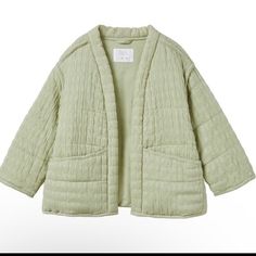 Nwt Zara Green Quilted Jacket. Size 11/12. Smoke Free And Pet Free Home. Green Quilted Jacket, Quilted Kimono, Zara Denim Jacket, Zara Suits, Zara Leather Jacket, Kids Winter Jackets, Kids Plaid, Girls Denim Jacket, Fall Blazer