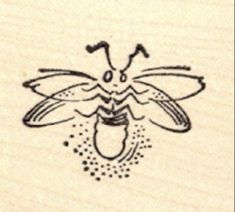 a stamp with a drawing of a bee on it