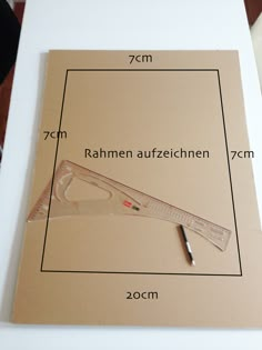 a poster with a ruler and a pen on it that is measuring the area for each item