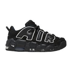 Find NIKE Ambush X Air More Uptempo Low on Editorialist. The AMBUSH x Nike Air More Uptempo Low ‘Black’ presents Yoon Ahn’s modern interpretation of the vintage basketball silhouette. Inspired by a chunky 2000s skate shoe, the low-top sports a black nubuck upper with signature ‘AIR’ branding in black leather letters outlined in white trim. ‘AMBUSH’ is inscribed on the tongue, while a jeweled Swoosh adorns the back heel. The sneaker rests on a matching black Phylon midsole, marked with an embossed AMBUSH wordmark at the rear and fitted with visible Air-sole cushioning for a comfortable ride. Nike Throwback Basketball Shoes For Streetwear, Throwback Jordan Shoes For Streetwear, Nike Throwback Streetwear Skate Shoes, Nike Throwback High-top Sneakers With Boost Midsole, Throwback Mid-top Basketball Shoes For Streetwear, Throwback Custom Sneakers For Streetwear, Nike Lace-up Skate Shoes For Streetwear, Throwback Nike High-top Sneakers, Nike Low-top Throwback Basketball Shoes