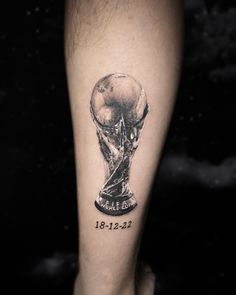 a person with a tattoo on their leg