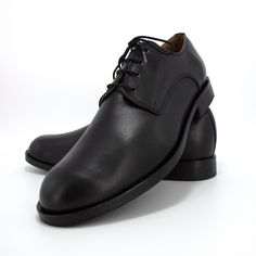 Elegant, quality leather Men's Derby Shoes in classic black color. The Sole is made by Italian Morbido leather. Morbido Sole Leather is strong but more flexible than usual for soft walking. Anatomically soft insole serves comfort while at the bottom of the sole is used 100% non-slip rubber. Sizes over 46 EU men's are available as custom made orders. Orders in another color of your choice from the available ones in our listings are accepted. Please, mind our custom made orders policy. Do not hesi Oxford Leather Shoes With Plain Toe, Business Dress Shoes With Almond Toe, Masculine Almond Toe Business Dress Shoes, Masculine Formal Leather Shoes With Leather Sole, Elegant Moc Toe Lace-up Shoes For Formal Occasions, Semi-formal Plain Toe Lace-up Shoes, Elegant Formal Lace-up Shoes With Moc Toe, Classic Leather Shoes With Plain Toe, Masculine Plain Toe Lace-up Shoes For Business