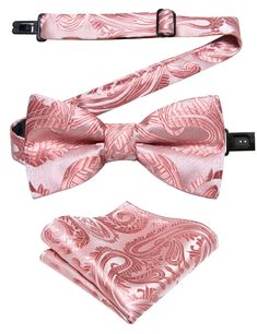 PRICES MAY VARY. 🎁【Easy to Use】 Easy to Wear socket Design,takes seconds to clip on and off.The neck size of the pre-tied bowtie can be adjusted according to the needs of children,idea for an efficient and convenient lifestyle. 🎁【Gift Tie Set】Silk Pre-tied Bowie+Pocket Square+Gift Box.A practical and exquisite holiday or birthday gift for boys.Look great with the boy's dress shirts, suits and uniforms. 🎁【Classic Size】Bow tie size: 3.94 inch * 1.97 inch.Adjustable Neck Size: 13.1 inch - 22 inc Elegant Pink Bow Tie For Suits, Adjustable Pink Bow Tie For Wedding, Pink Bow Tie For Summer Formal Events, Formal Pink Adjustable Suit And Tie Accessories, Elegant Pink Adjustable Bow Tie, Elegant Adjustable Pink Bow Tie, Pink Bow Tie Perfect As Gift, Pink Bow Tie For Gift, Pink Bow Tie As Gift