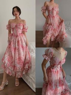 Minimal Stil, Summer Beach Style, Floral Long Dress, Maxi Dresses For Women, Holiday Floral, Cottagecore Dress, Ruffles Fashion, Floral Dresses Long