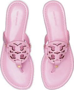 Pink Tory Burch Sandals, Pink Slides, Miller Sandal, Tory Burch Sandals, Pink Sandals, Girly Shoes, Tory Burch Miller, Cute Sandals, Tory Burch Miller Sandal