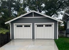 two garages are shown in the front yard