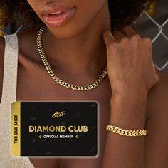 Get our bestselling 8mm Miami Cuban Chain and 8mm Miami Cuban Bracelet bundle and join GLD Diamond Club in one purchase!
Diamond Club Benefits
     - 10% Additional OFF all orders
     - Free 2-Day Shipping on all orders
     - Priority Customer Service
     for only $7.99 / quarter!
Bundle Includes
     - (1) 8mm Miami Cuban Link Chain (16", 18", 20", 22", 24", 26", & 28")
     - (1) 8mm Miami Cuban Link Bracelet (6", 7", or 8")
     - Diamond Club Membership Cuban Chain Bracelet, Forever Products, Cuban Bracelet, Cuban Link Bracelet, Cuban Link Necklace, Miami Cuban Link Chain, Miami Cuban Link, Lil Durk, Club Card