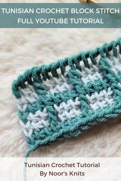 the crochet afghan is shown with text that reads, turkish crochet block stitch