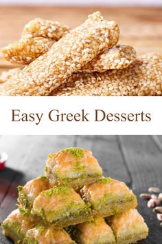 easy greek desserts with sesame seeds and other ingredients to make them look like they are made