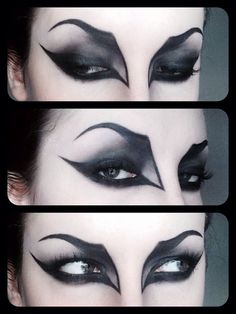 Here's how you need to do your make-up next Halloween ~ will look GREAT with your vampire fangs!! Horror Smink, Makeup Wings, Makeup Zombie, Uhyggelig Halloween, Witch Makeup, Halloween Makeup Scary