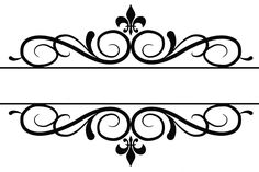 two black and white scroll designs