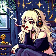 Goth Girl Created by Ai🖤✨  Please note that Ai isn’t real art and this is all for fun. Nothing will ever compare or be as good as real art💕  #gothgirl #pixelart #pfp #profilepics #baddie Female Ghost Cod, Cowgirl Pfp, Dark Pixel Art, Goth Girl Art, Art Pfps, Egirl Aesthetic, Art Pixel