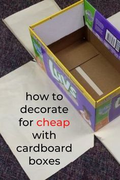 the cardboard box is open and ready to be used as a cardboard box for decoration