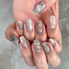 IG: yuka_nail03 Manicure Inspiration, Nails Ideas, Short Nails, Manicure, Glitter, On Instagram, Instagram