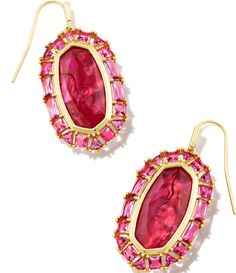 Crystal Frame, Pink Art Deco, Diamond Tops, Jewelry Girl, Statement Drop Earrings, Red Earrings, Pink Art, Gold Crystal, Ear Rings