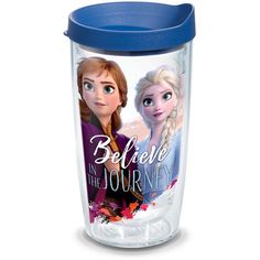 the disney frozen princesses travel mug is shown