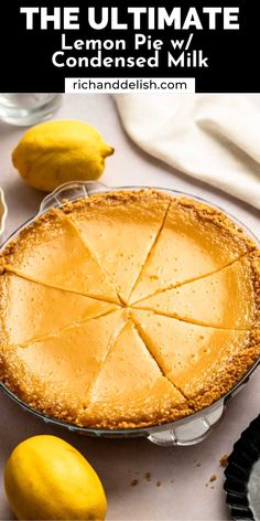 a lemon pie with the crust cut out and ready to be eaten