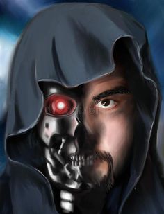 a digital painting of a man with a skull face and red eyes royalty illustration stock images