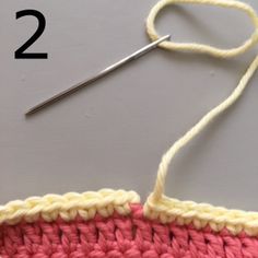 the crochet stitch is being worked on