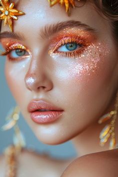 Simple Mermaid Makeup, Fairytale Makeup Looks, Cosmic Makeup, Everyday Eyeshadow, Makeup Starter Kit, Starry Eyes, Holiday Makeup Looks, Minimalist Summer, Magical Makeup