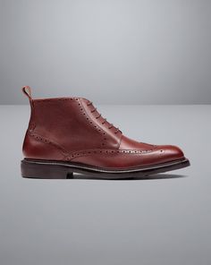 Upper: leather, Lining: 100% leather, Flexible rubber sole, Goodyear welted construction, EVA foam filler moulds to your foot, Specialist shoe care products - Leather Brogue Boots - Chestnut Brown | Men's Charles Tyrwhitt Brogue Boots - Chestnut Brown Size 11 Leather Brogue Boots, Charles Tyrwhitt, Leather Brogues, Chestnut Brown, Goodyear Welt, Eva Foam, Chukka Boots, Chestnut, Care Products