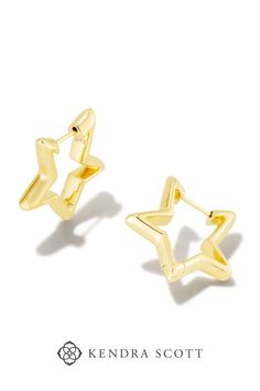 An eye-catching star shape. A sleek, all-metal design. Get ready to shine even brighter with the stunning Star Huggie Earrings in Gold. Modern Gold Star-shaped Earrings, Modern Gold Star Earrings, Preppy Jewelry, Sold Out Sign, Star Jewelry, Earrings In Gold, Huggie Earrings, Metal Design, To Shine