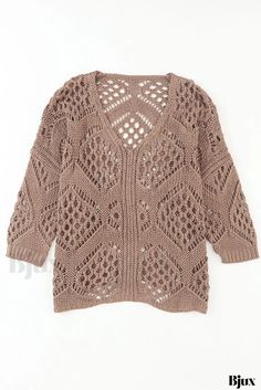 12 Trendy Brown Open Knit Sweater, Brown Oversized Open Knit Sweater, Oversized Brown Open Knit Sweater, Bohemian Brown Open Knit Sweater, Brown Bohemian Open Knit Sweater, Casual Brown Open Knit Sweater, Casual Brown Pointelle Knit Sweater, One Size Pointelle Knit Sweater For Fall, Brown Pointelle Knit Tops For Winter