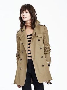 Classic Khaki Pea Coat With Double Button Closure, Khaki Pea Coat With Button Closure For Work, Casual Khaki Pea Coat With Buttons, Casual Outerwear With Snap Closure For Work, Khaki Double-breasted Pea Coat With Button Closure, Fitted Khaki Pea Coat With Button Closure, Classic Pea Coat With Double Button Closure For Spring, Fall Collared Pea Coat, Casual Collared Pea Coat With Button Closure