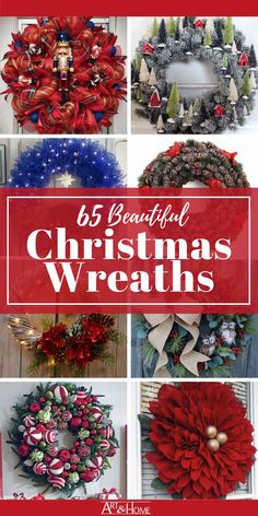 christmas wreaths with the words 25 beautiful christmas wreaths