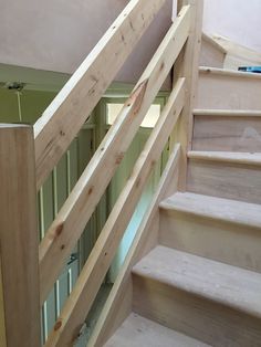 the stairs are made from wood and have no railings