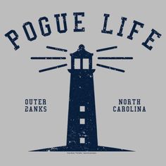 a light house with the words poque life on it