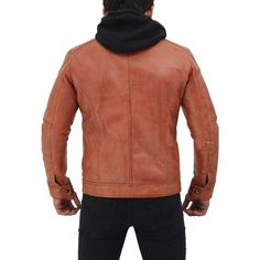 Description This men’s classic hooded leather jacket, in brown, is crafted from hand-waxed genuine leather and has a unique depth of color, due to Mush Editions exquisite finishing. The jacket features a classic snap button collar and two side pockets with zip closures; features also include detachable black hood that you can put on during chilly evening. External: Real Leather Internal: Polyester Lining Pockets: Two chest and External Waist Pockets Style: Detachable Hood and Snap Button Collar Fitted Leather Hooded Jacket With Long Sleeves, Rugged Brown Leather Jacket For Winter, Leather Outerwear With Double-lined Hood, Leather Jacket With Detachable Hood For Fall, Fitted Leather Hooded Jacket With Double-lined Hood, Classic Brown Leather Jacket For Winter, Fall Leather Jacket With Detachable Hood, Leather Jacket With Double-lined Hood, Leather Biker Jacket With Double-lined Hood For Fall