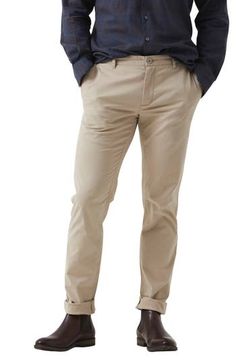 Stay cool in these work-to-weekend chino pants that have a versatile color and a hint of stretch for added comfort. 98% cotton, 2% elastane Machine wash, line dry Imported Casual Chino Pants With 5-inch Inseam, Casual Chinos With 4-way Stretch And Pockets, Relaxed Fit Chino Cotton Twill Bottoms, Short Length, Non-stretch Cotton Chinos, Casual Chino Cotton Twill Pants With 5-inch Inseam, Plain Hoodies, Casual Chinos, Slim Chinos, Chino Pants Men