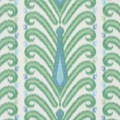 a green and blue pattern with swirls on it