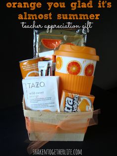 the orange you glad it's almost summer teacher appreciation gift is in a bag